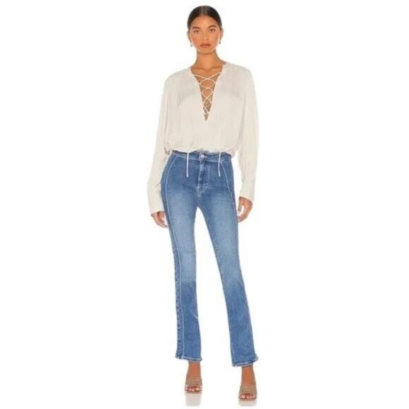 Free People We The Free Cross My Heart Slim Straight High Rise Jeans Sz 29 - Picture 1 of 12
